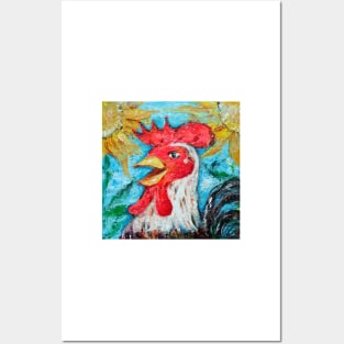 Happy Cheery Red Rooster Posters and Art